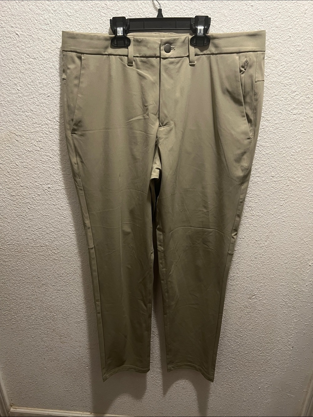 CRZ YOGA Men's Slim Stretch Chinos in khaki 34x30